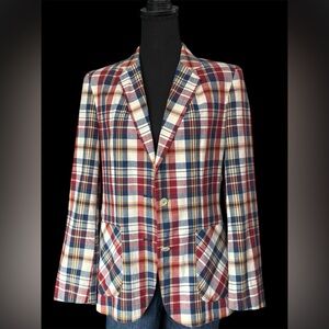 Vintage De Mura Plaid Blazer Sz 12 Made In Japan